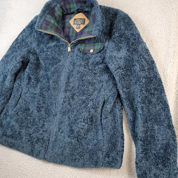 Pendleton Sherpa Full Zip Jacket Women Small Pockets Barn Coat Chore Cottagecore - Picture 2 of 16